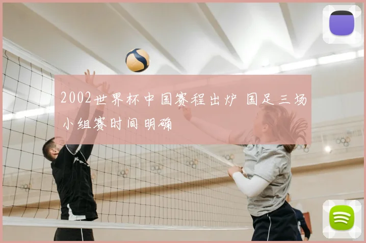 2002世界杯中国赛程出炉 国足三场小组赛时间明确